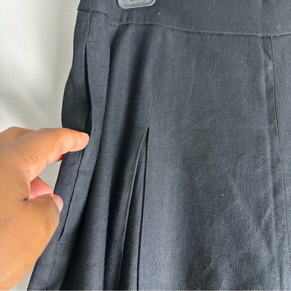 New Ralph Lauren Black Trouser Pants Wide Leg Linen Pleated Front Pockets 12 - Picture 10 of 15